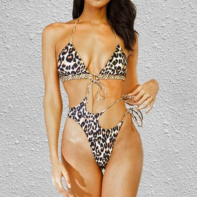 Ladies One Piece Leopard Print Sexy High Waist Swimsuit Women'S Swimsuit 3 Color - Shop at LoveMi