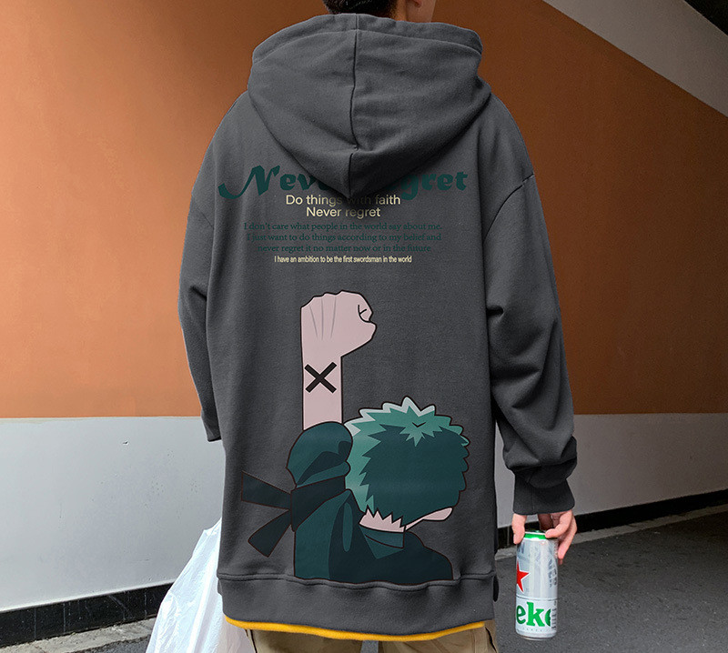 Hooded Sweater Men'S Autumn And Winter New Japanese One Piece Trend Ins Loose Wild Fake Two-Piece Tops