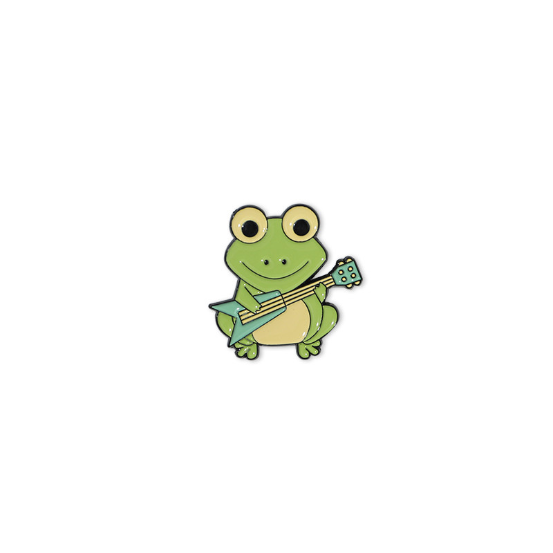 A Little frog Brooch fashion Men And Women Personality Creative Cartoon Metal Badge Student Clothing Decoration Guitar - Shop at LoveMi