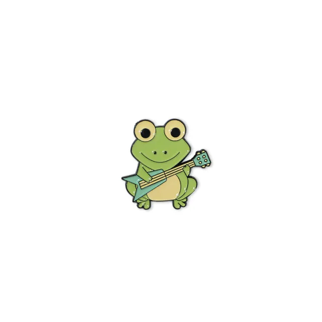 A Little frog Brooch fashion Men And Women Personality Creative Cartoon Metal Badge Student Clothing Decoration Guitar - Shop at LoveMi
