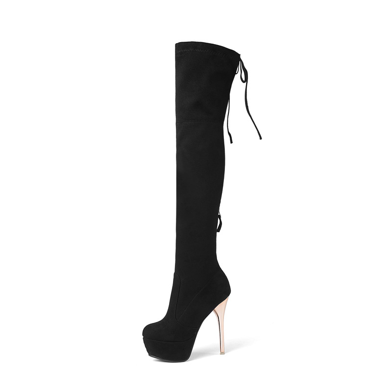 Title 2, Bottes stretch pour femmes avec jambes fines Co...