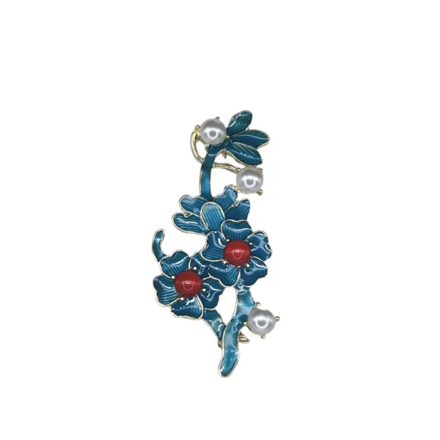 National Style Hanfu Accessories Cloisonne Enamel Brooch Blue - Shop at LoveMi