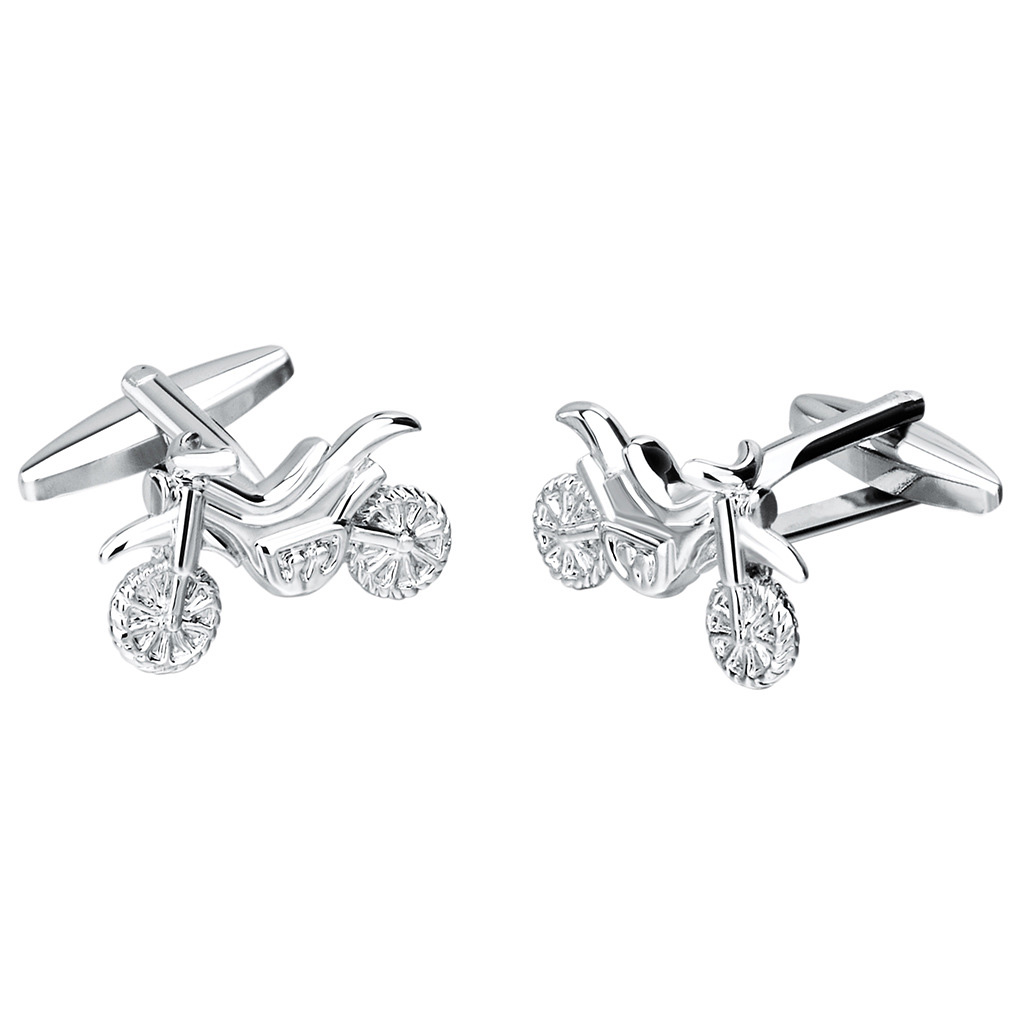 Silver Color Motorcycle Cuff links for Mens Shirt Brand Cuff buttons Wedding Cufflinks High Quality Fashion Men Jewelry — foto 2