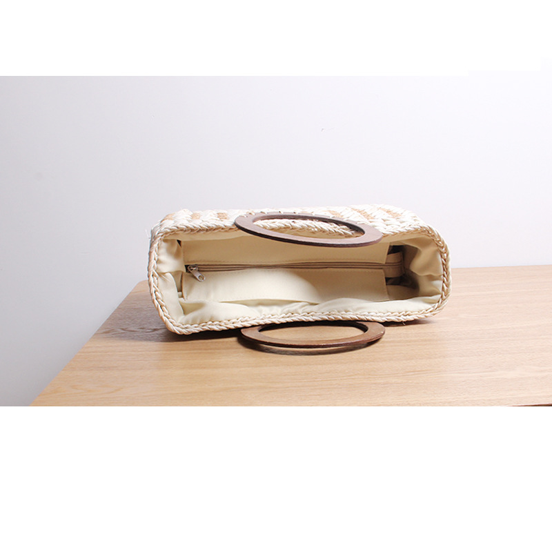 Retro Straw Bag Corn Husk Hand-Woven Beach Bag