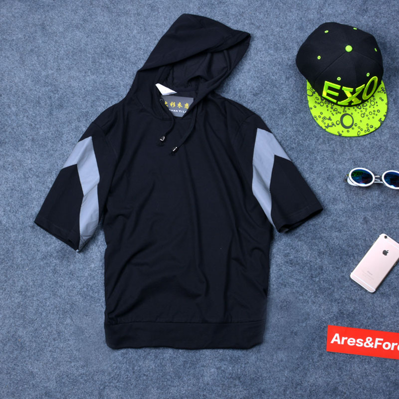 Plus Size Men's Reflective Clothing, Hooded Jacket, Plus Fat To Increase Lovers' Five-point Pants