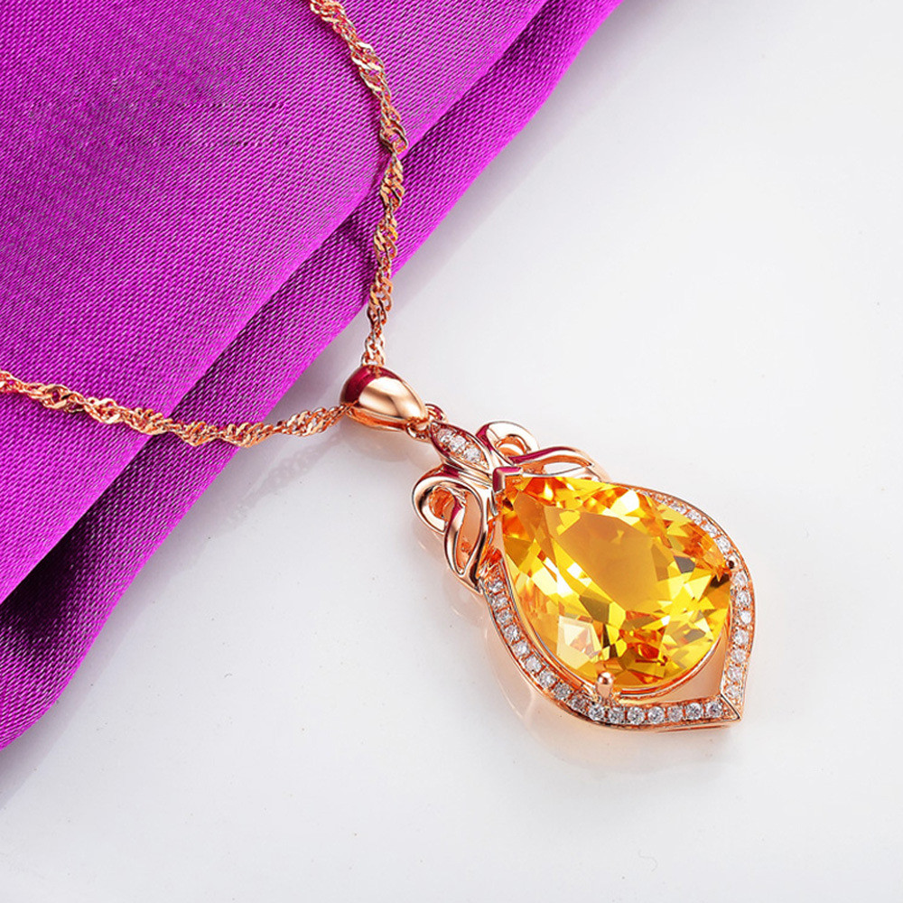 Imitation Natural Citrine Colored Gemstone Pendant