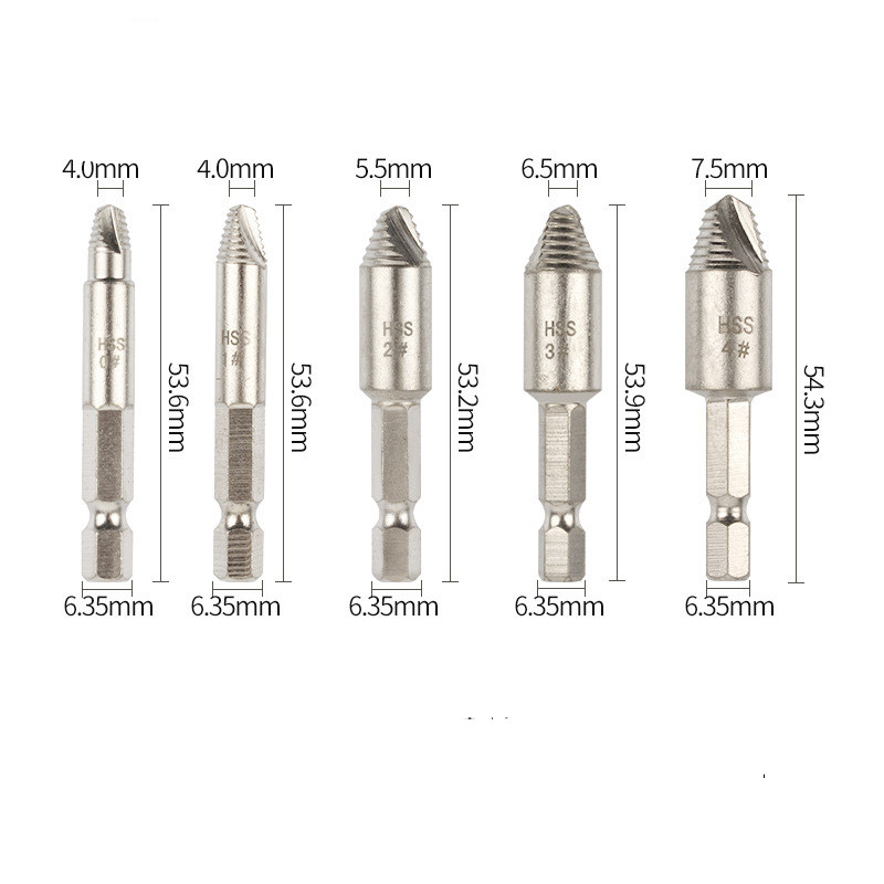 Head Screw Extractor, Sliding Thread, Sliding Teeth, Screw Removal Tool