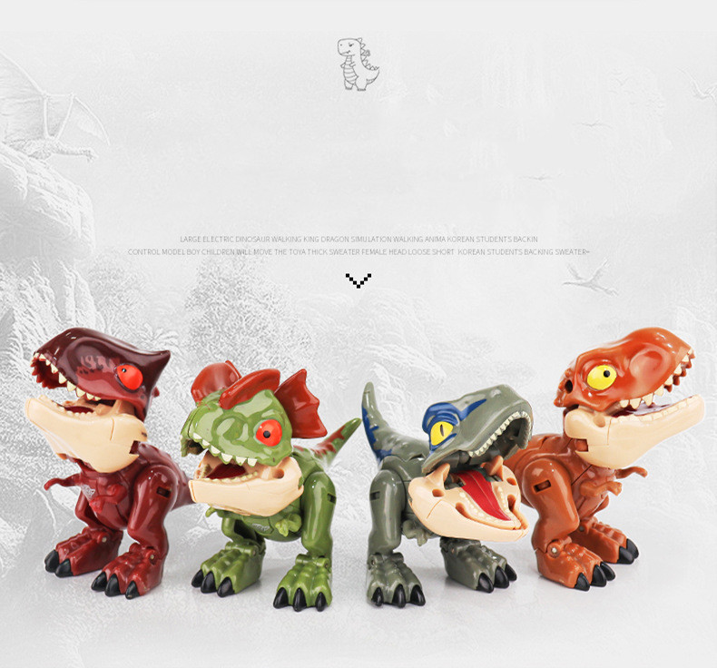 Q version Mecha Deformed Dinosaur Toy Tyrannosaurus Robot Model Set - Image 1