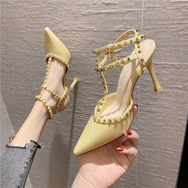 Pointed Rivet High Heels Super High Heel