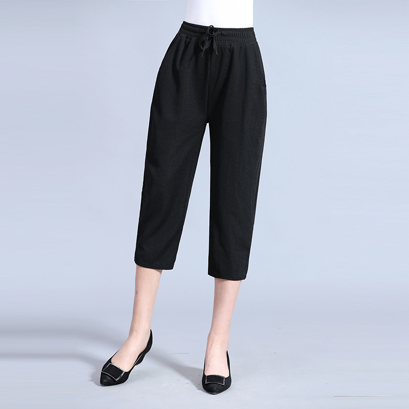 Title 3, Middle-aged And Elderly Ice Silk Cropped Trousers