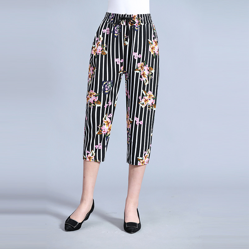 Title 4, Middle-aged And Elderly Ice Silk Cropped Trousers