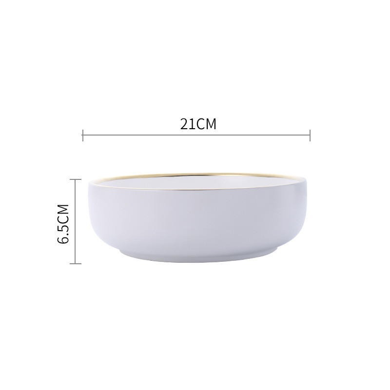 Big Soup Bowl Rice Bowl About Household Ceramic Plate 8Style - Shop at LoveMi