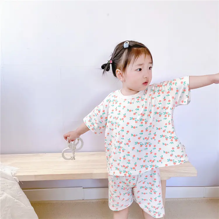 Summer Thin Boys And Girls Half-Sleeved Home Service Suits, Baby Air-Conditioning Suits