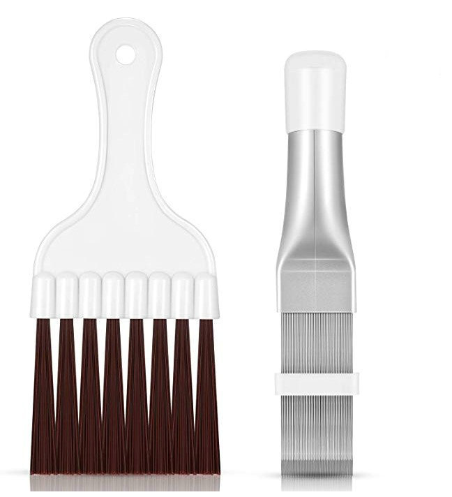 Brush and metal fin comb