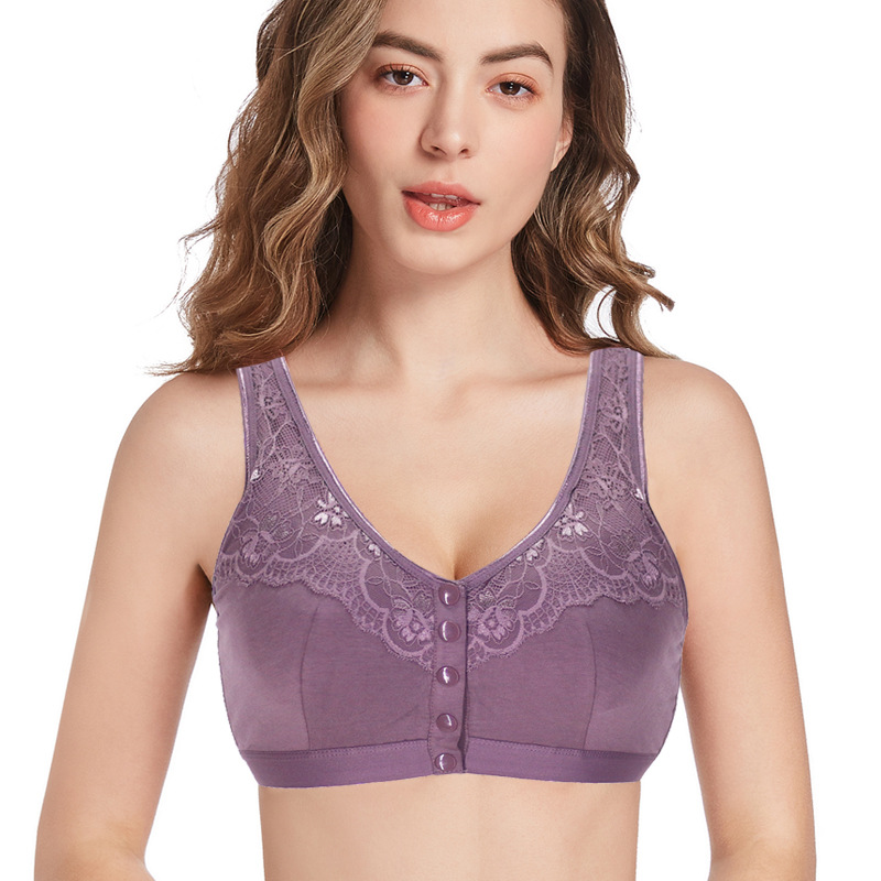 Title 7, Soutien-gorge sexy violet en coton, grande tail...