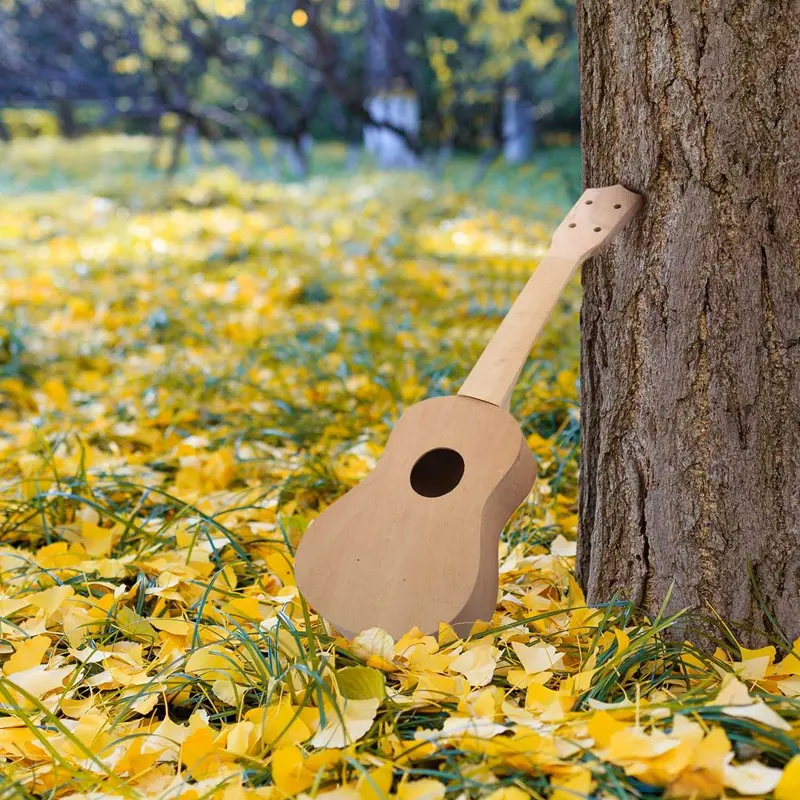 21inch White Wooden Ukulele Soprano Hawaiian Guitar Uke Kit
