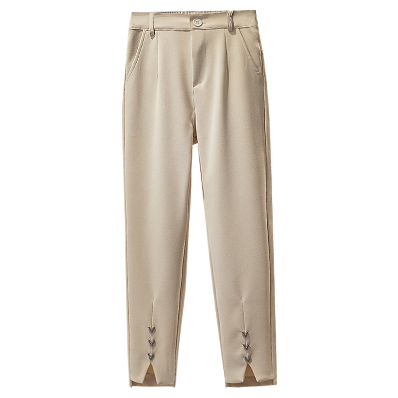 Large Size Women'S High-Waist Irregular Suit Pants Loose Fashion Casual Straight Tube Trousers