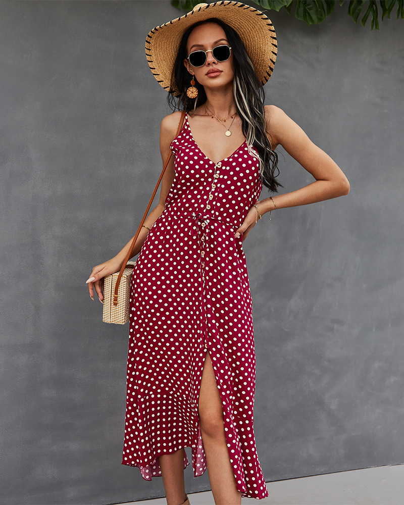 Summer Vest Dress Waist Waist Was Thin And Large Swing Skirt