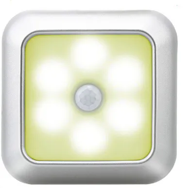 New Arrivals Battery 6Led Square Motion Sensor Night Light PIR Induction Under Cabinet Lights Stairs Kitchen Closet Lamp Yellow - Shop at LoveMi