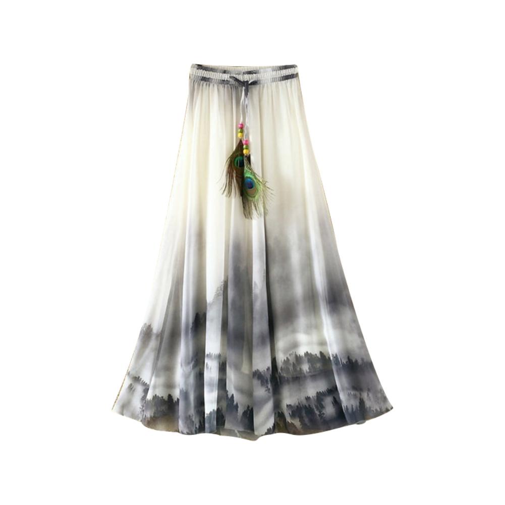 Title 3, Saia de praia Big Swing em chiffon floral, leve...