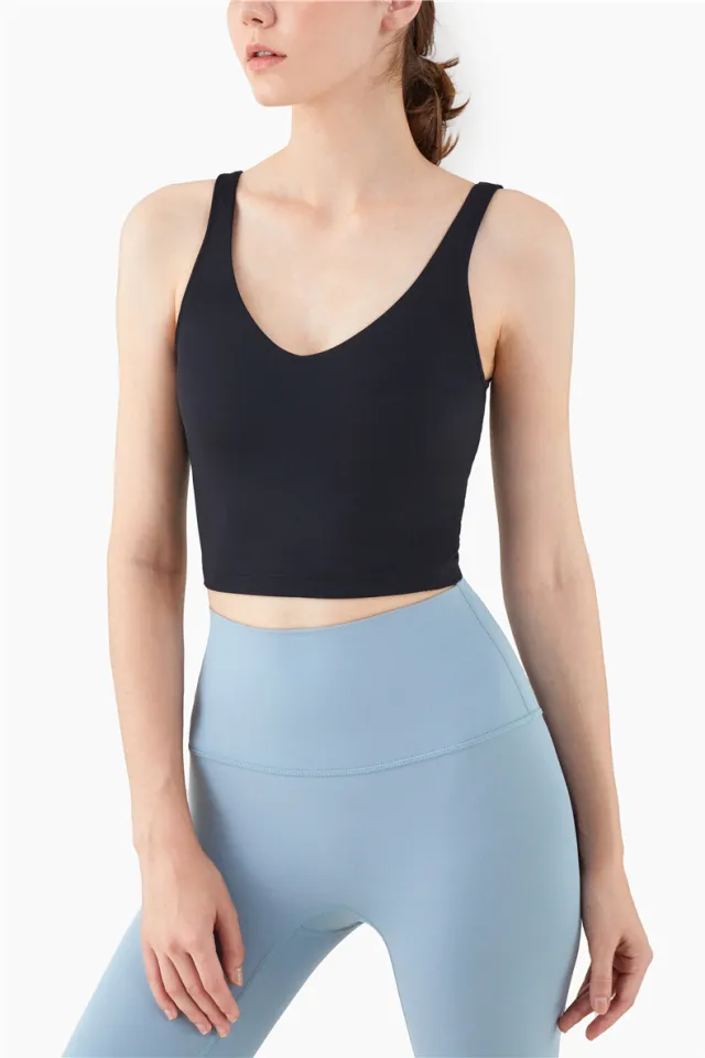 Nuls Nude V neck Beauty Back Yoga Vest Women Black - Shop at LoveMi