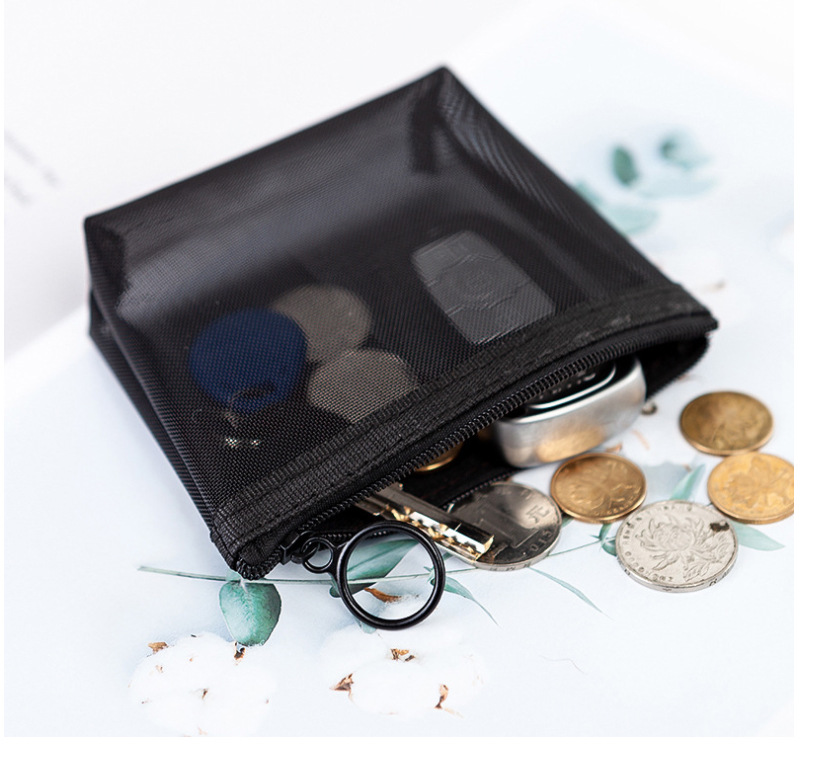 حقيبة أدوات سفر شفافة من القماش الشبكي