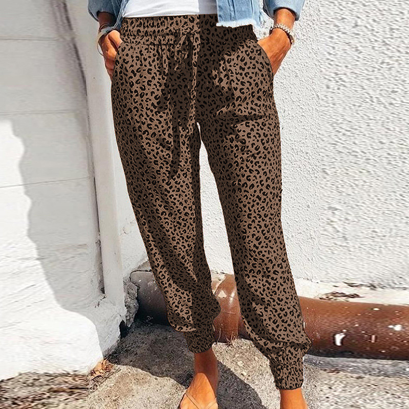 Title 1, European And American Leopard Print Slim Pants ...