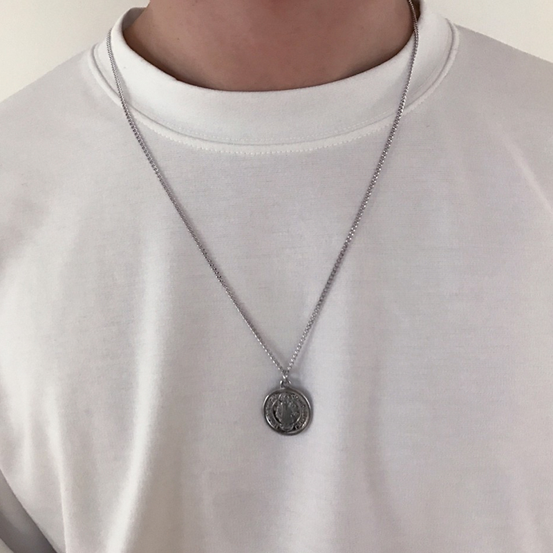 Homemade Retro Head Coin Necklace