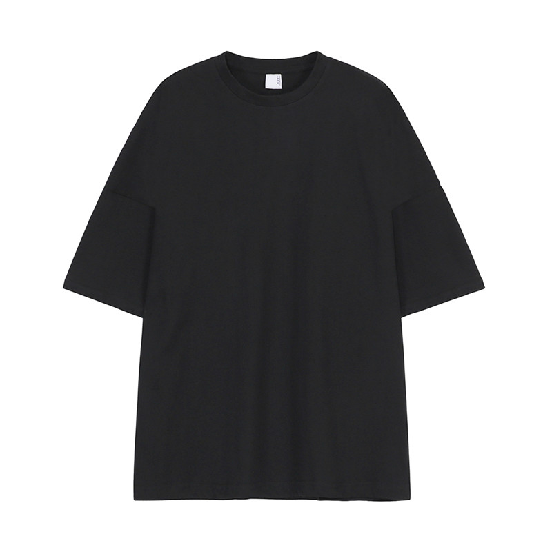 Pure Cotton T-shirt Men's Loose Solid Color Short Sleeves