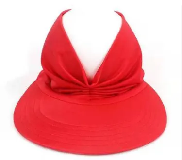 Cross Border New Anti Ultraviolet Sun Visor Outdoor Fashion Trend Empty Top Hat European And American Style Creative Big Brim Hat Red - Shop at LoveMi