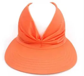 Cross Border New Anti Ultraviolet Sun Visor Outdoor Fashion Trend Empty Top Hat European And American Style Creative Big Brim Hat Orange - Shop at LoveMi