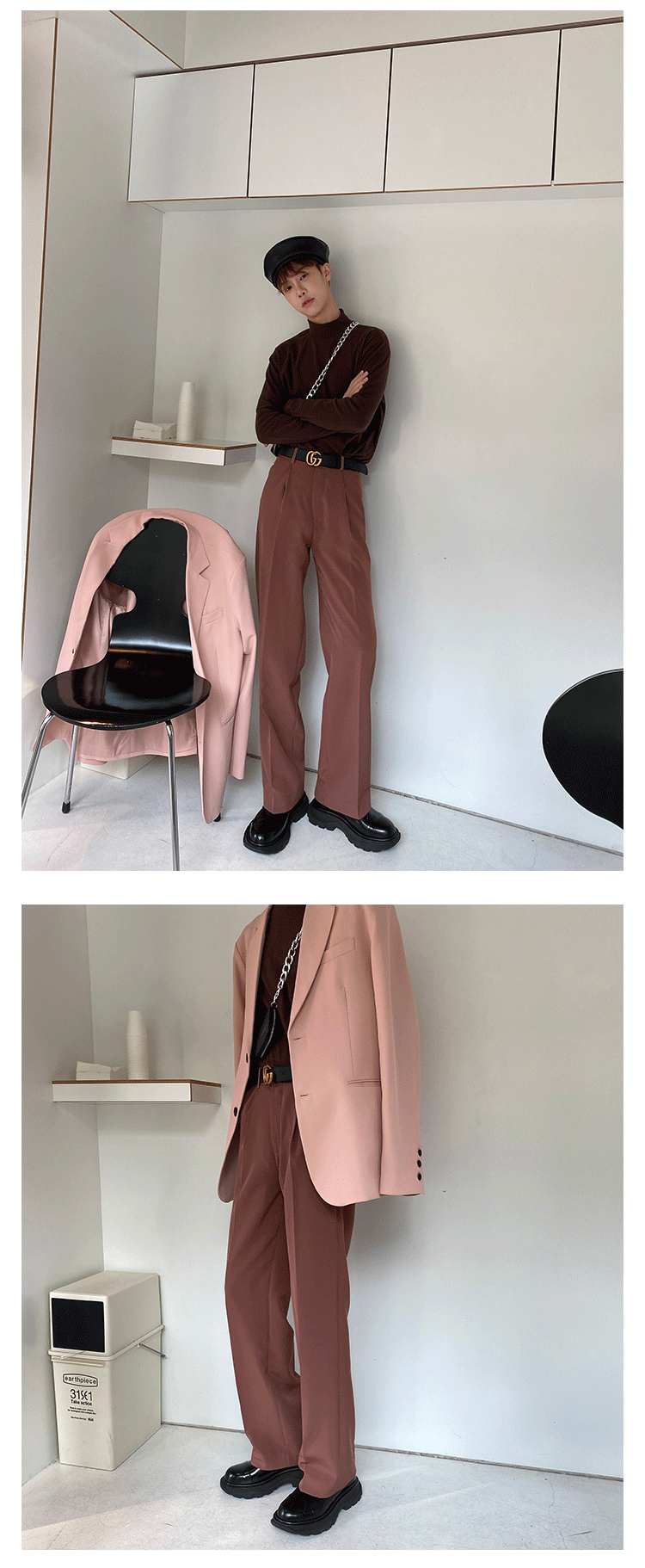 Title 1, Korean Style Straight Loose Casual Suit Trouser...