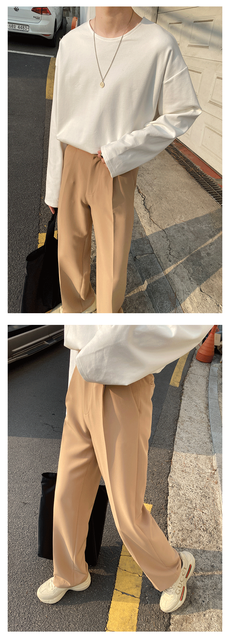 Title 6, Korean Style Straight Loose Casual Suit Trouser...