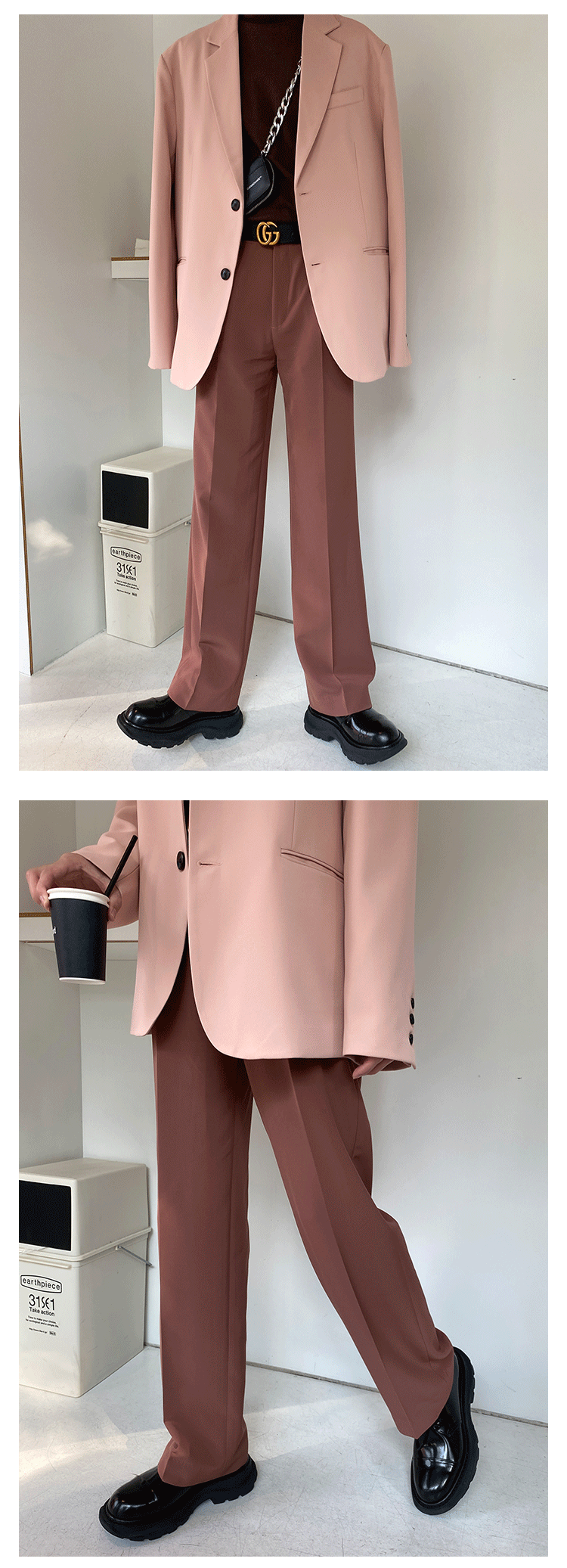 Title 3, Korean Style Straight Loose Casual Suit Trouser...