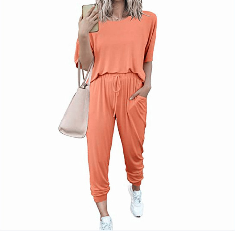 Loose Solid Color Sleeveless Casual Suit