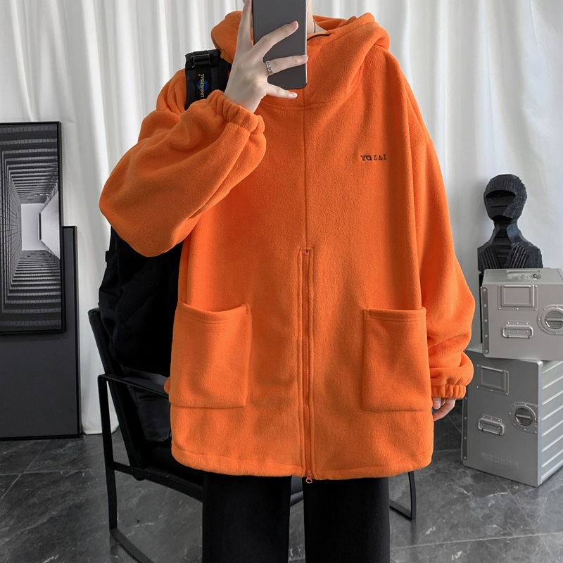 Fashion Trend Zipper Sports Leisure Sweater Jacket Men's Large Size Loose High Hoodie