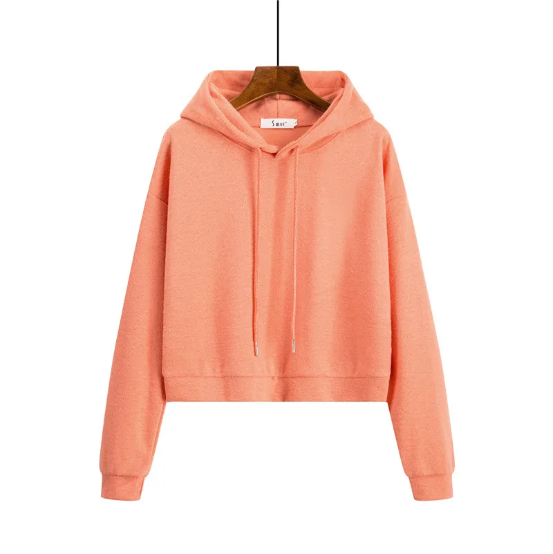 Women's Short Hooded Sweater Loose Thin Long Sleeved Jacket - Pink