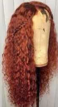Half Length Curly Hair Wig Female Small Curly Chemical Fiber Headgear Red - Shop at LoveMi