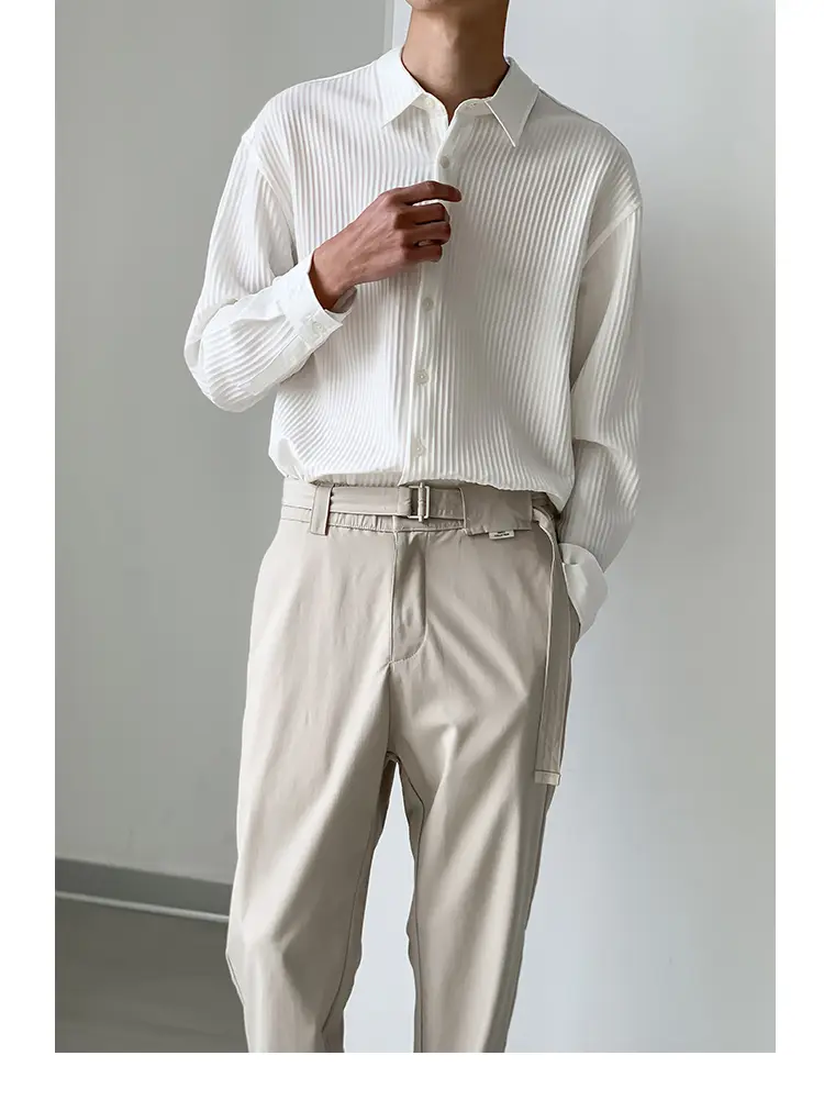 Spring And Summer Thin Long-Sleeved Shirt Men's Loose Casual Men's Inch Shirt