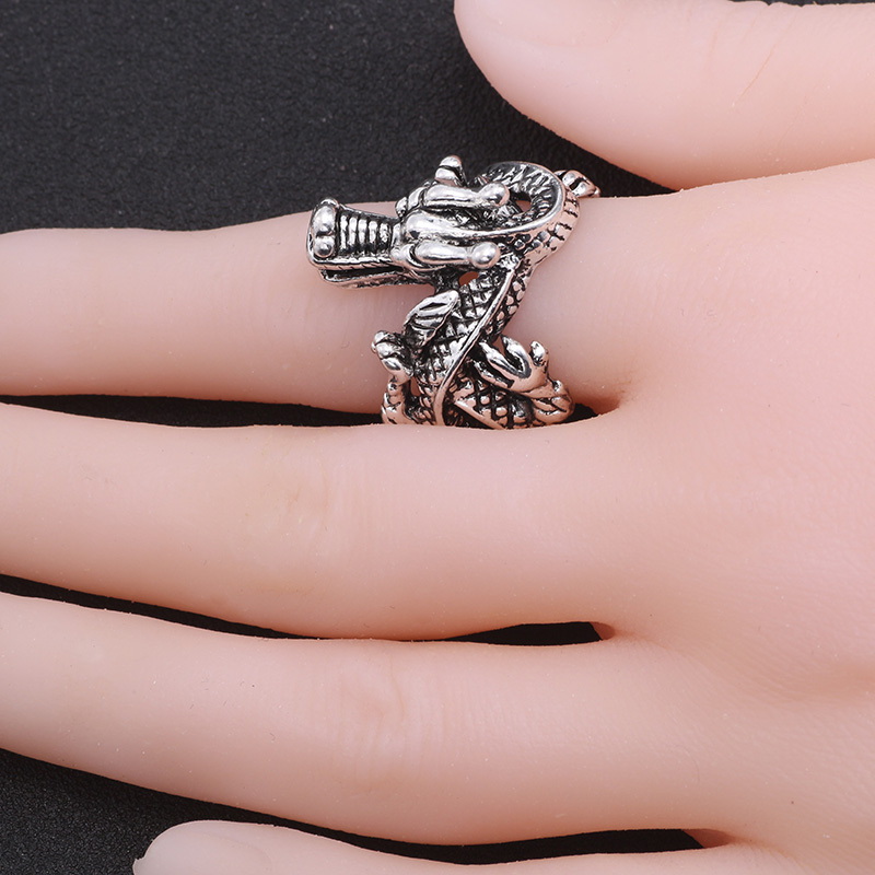 Domineering Opening Adjustable Alloy Retro Personality Dragon Ring