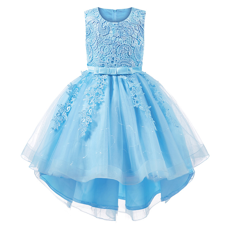 Princess Dress Summer Tail Style Net Yarn Performance Dress Girl's Dress 3-12 Years Old