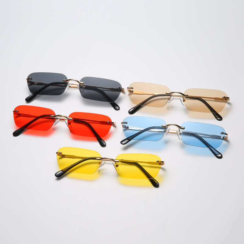 Title 5, Personality Square Rimless Sunglasses Men