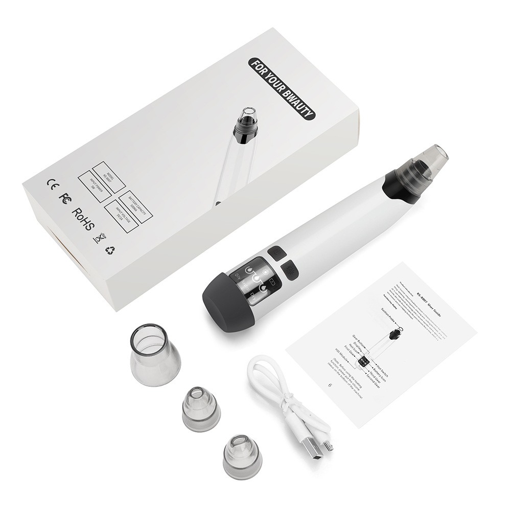 Electric Pore Cleaner With Heated Blackhead Suction Device With Screen To Exfoliate Facial Beauty