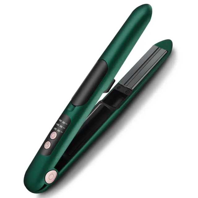 Hairdressing Wireless Charging Hair Straightener Mini Portable Bangs Straight Curling Iron Dual Use Green - Shop at LoveMi