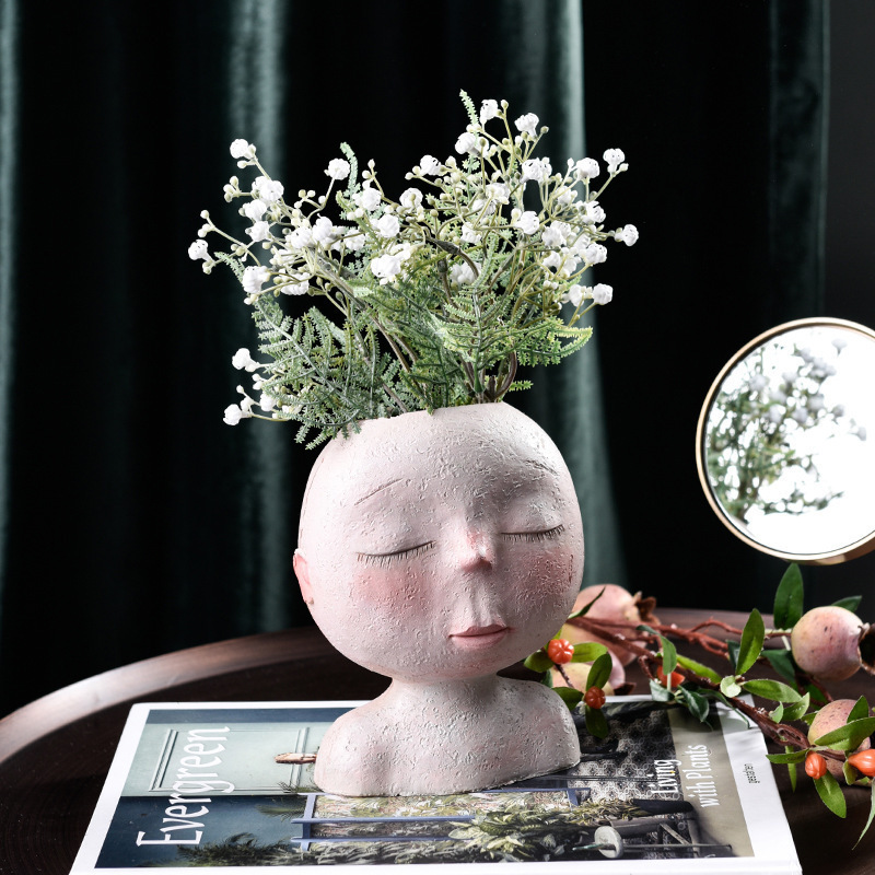 Nordic Creative Art Doll Sculpture Flower Pot