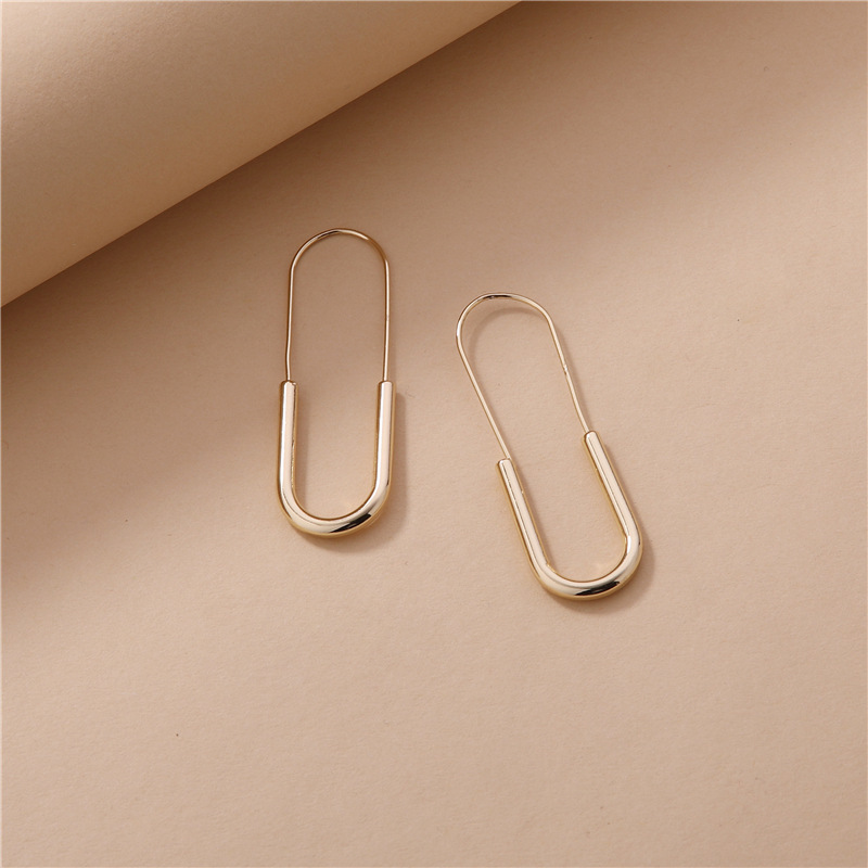 Brass Accessories U shaped Geometric Women's Earrings Gold - Shop at LoveMi