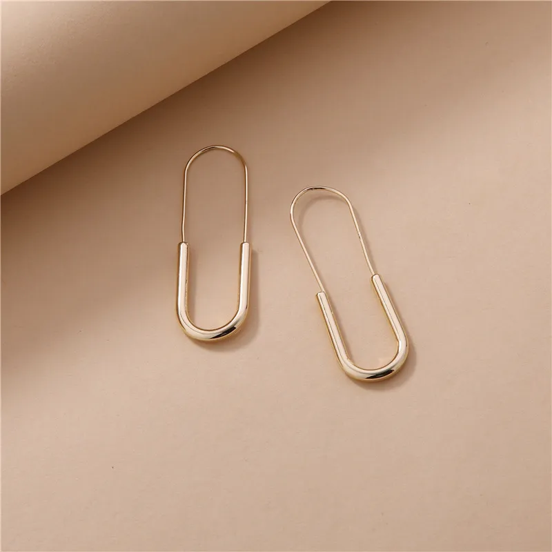 Brass Accessories U-shaped Geometric Women's Earrings - Gold