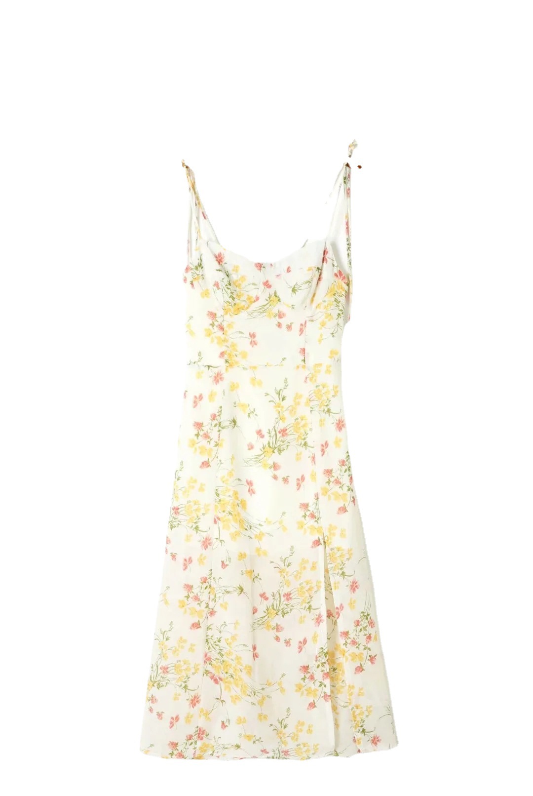 European And American French Retro Small Fresh Yellow Print Lace Sling