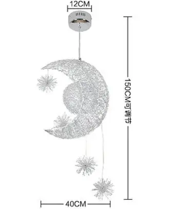 Aluminum Wire Star Moon Chandelier Restaurant Bar