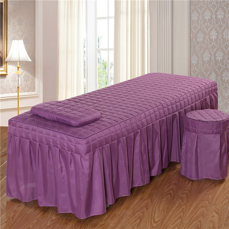 Check Purple Single Bed Skirt
